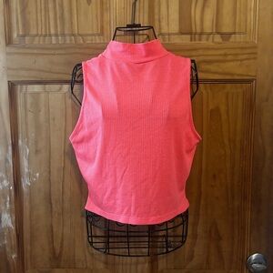 Neon Pink Ribbed Women's Crop Top